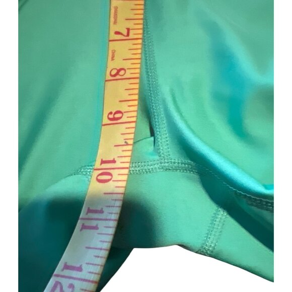 Year Of Ours XS Workout Shorts Green Tulip Purple Panels High Waist Stretch Acti - Picture 3 of 8